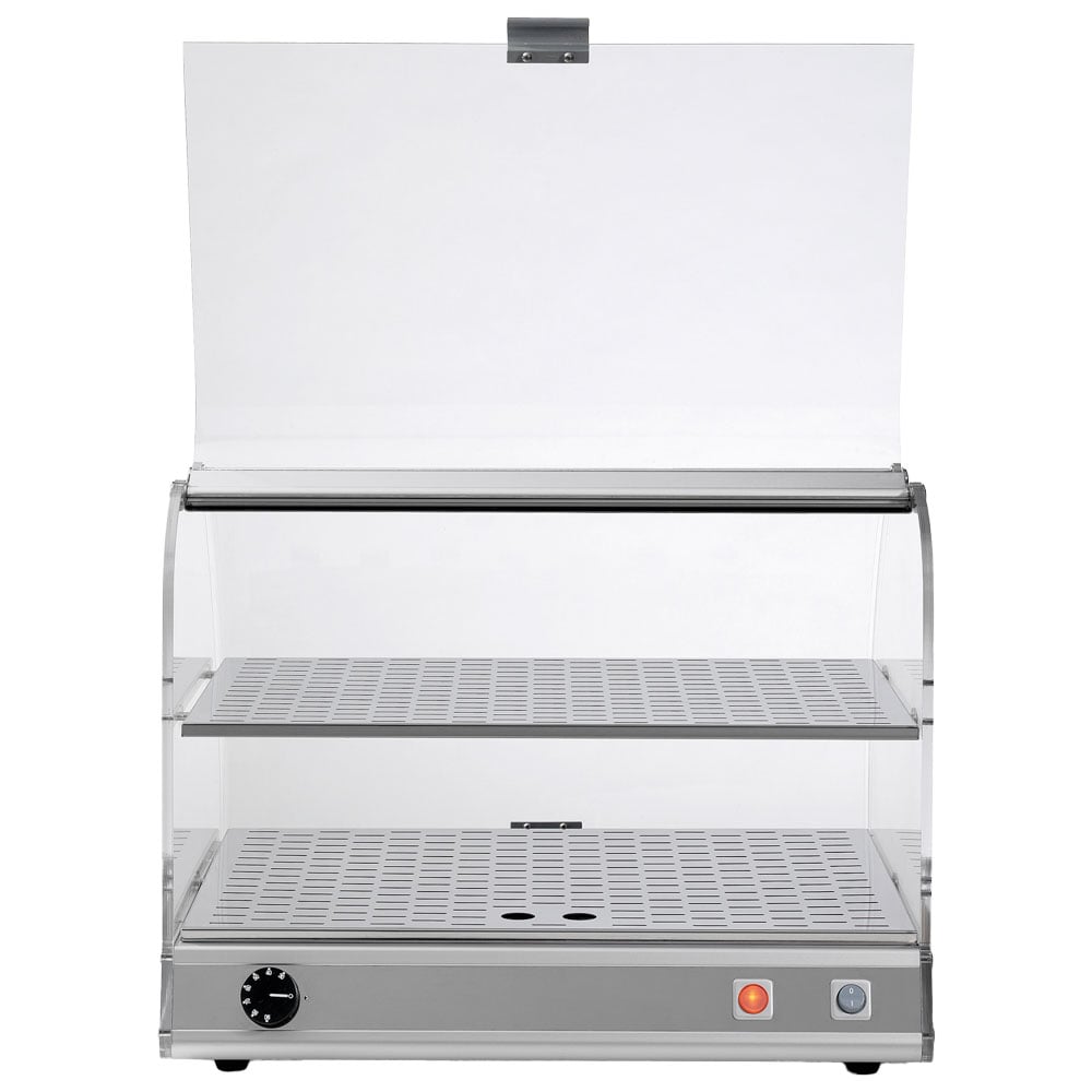 Heated display case 2 levels with curved glass front, +40°C