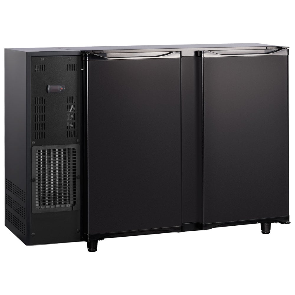 Undercounter refrigerator with 2 hinged doors, 380 litres, -2°/+8°C - black painted