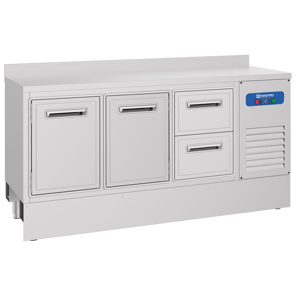 Refrigerated bar counter with 2 doors and 2 drawers, 1885x600 mm, 480 litres, -2°/+8°C