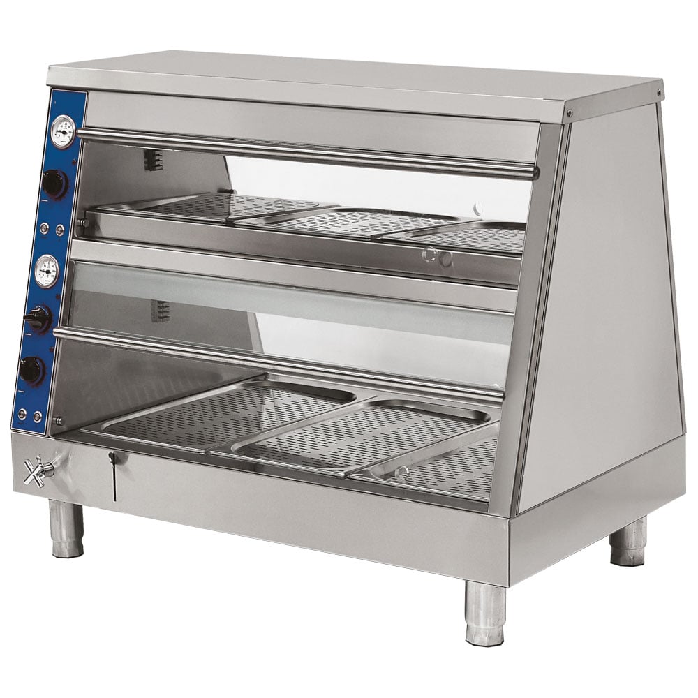 Food warmer bain-marie with 2 decks, 3x GN 1/1 + 3x GN 2/3