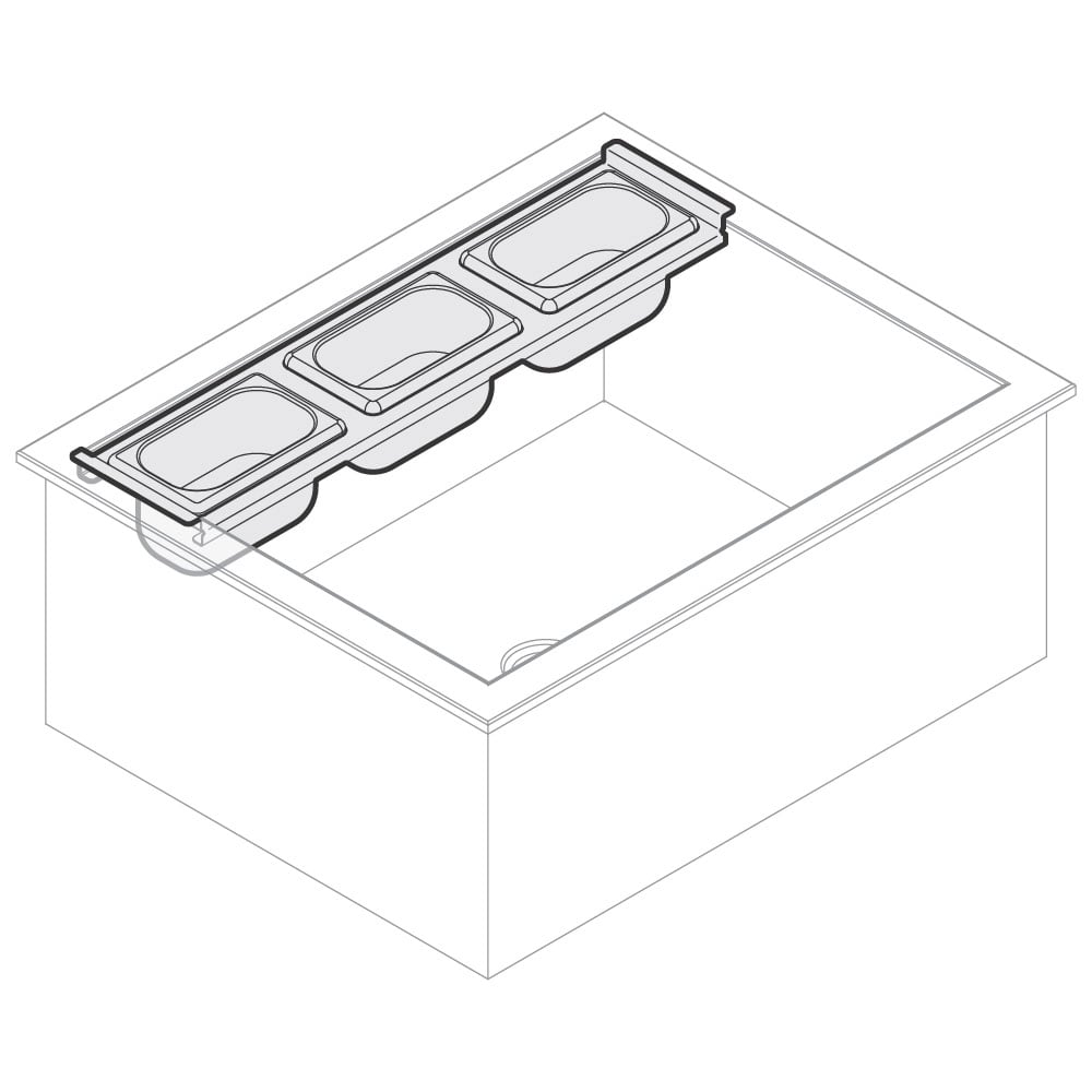 Container holder for ice well, 3x GN 1/9