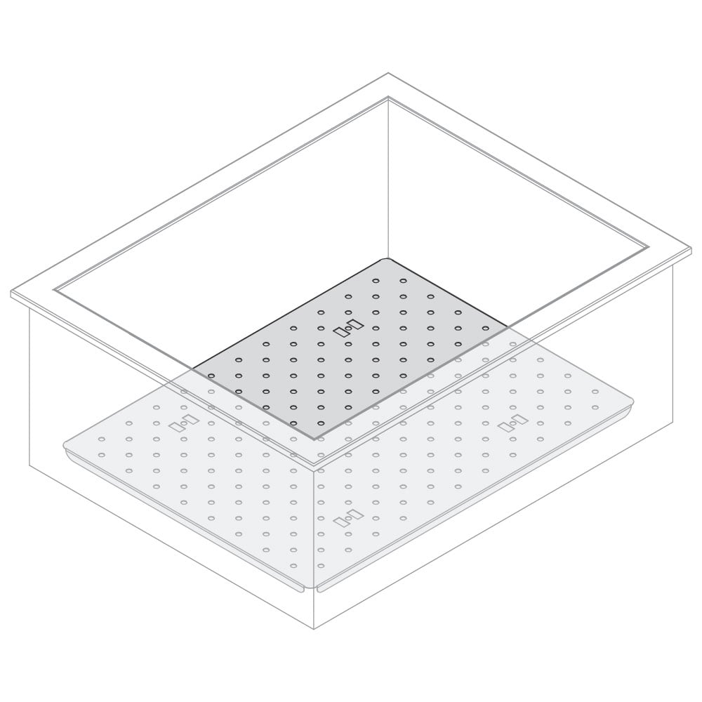 Perforated false bottom for ice well, 800x365 mm