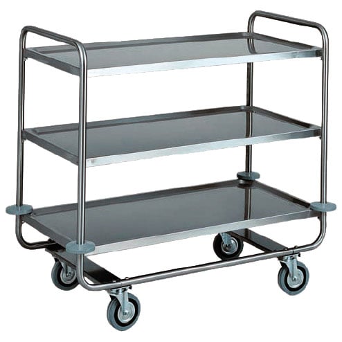 service trolley in stainless steel with 3 levels 1050x550 mm