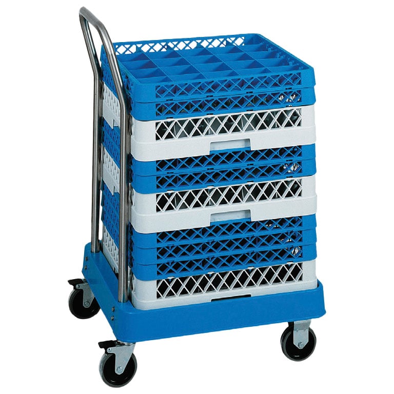 Transport trolley with handle for dishwasher racks, 500x500 mm