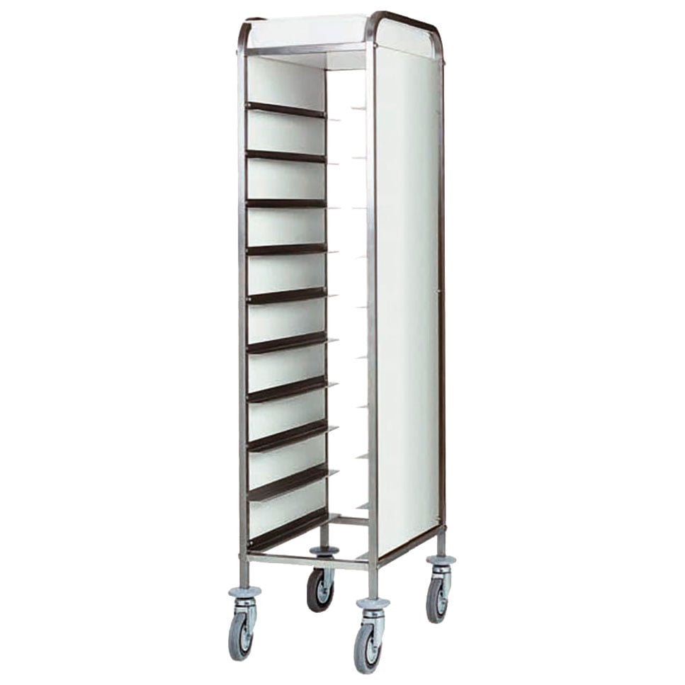 Trolley for GN trays with side panels, 10x GN 1/1, h=120 mm