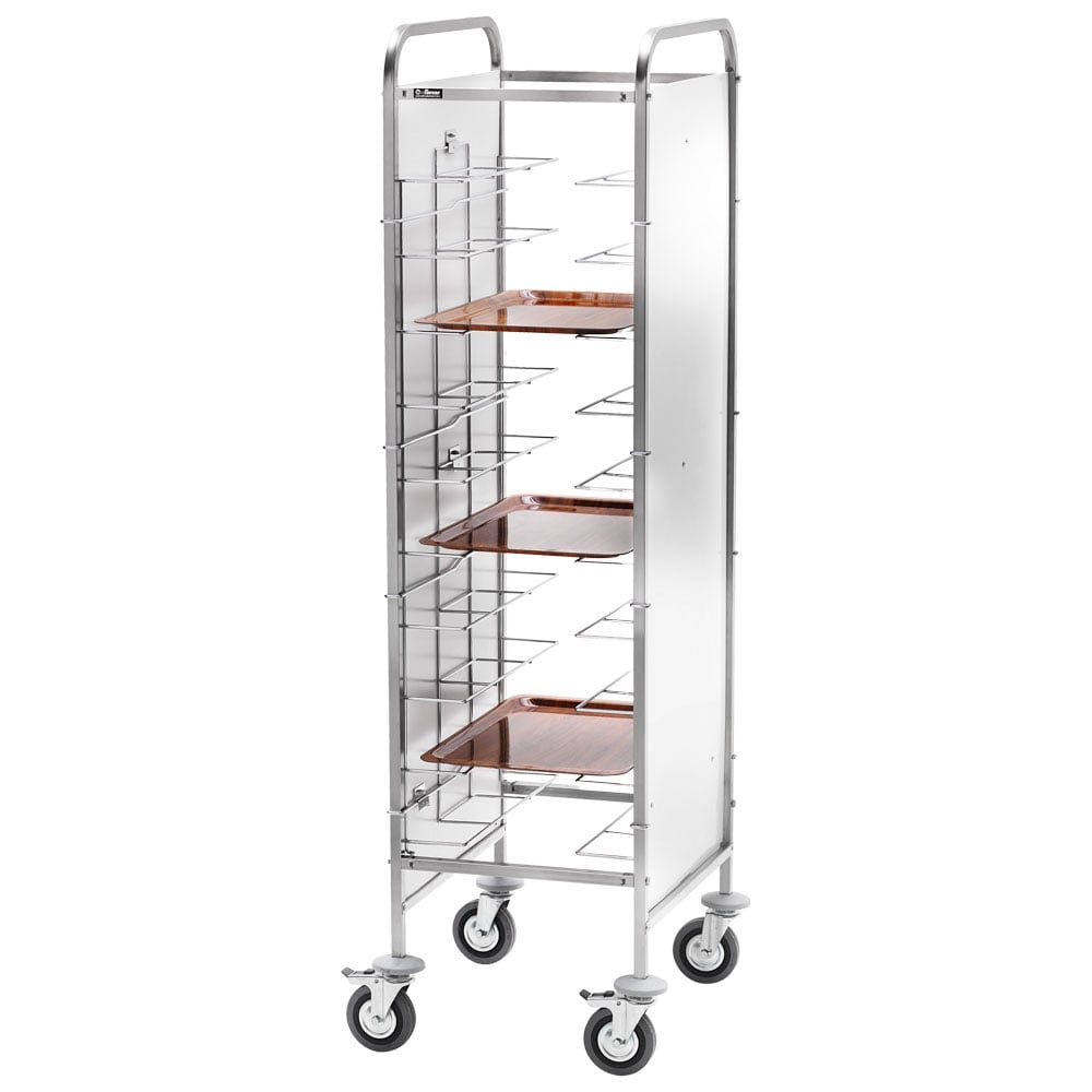 Trolley for GN trays with side panels, 10x 530x600 mm, h=125 mm
