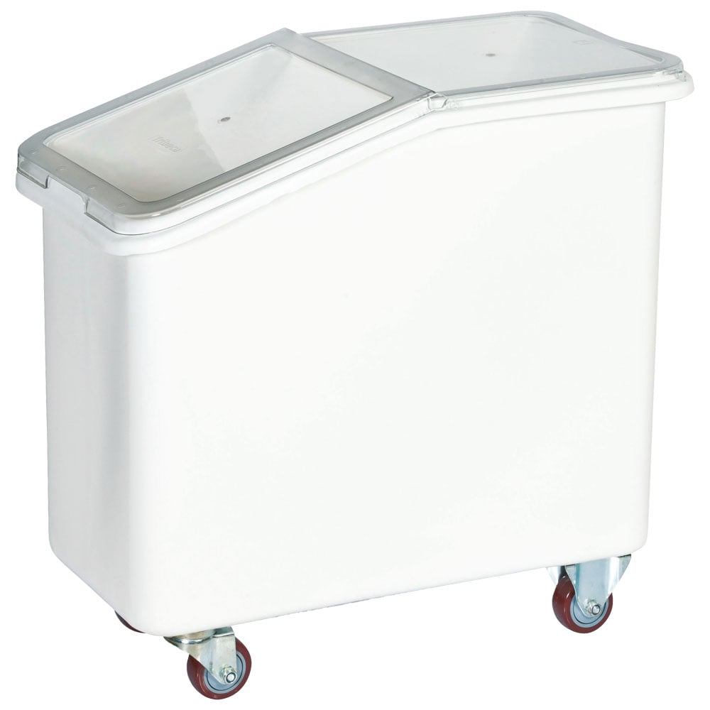 roll container for food on 4 castors with sliding lid, 102 litres