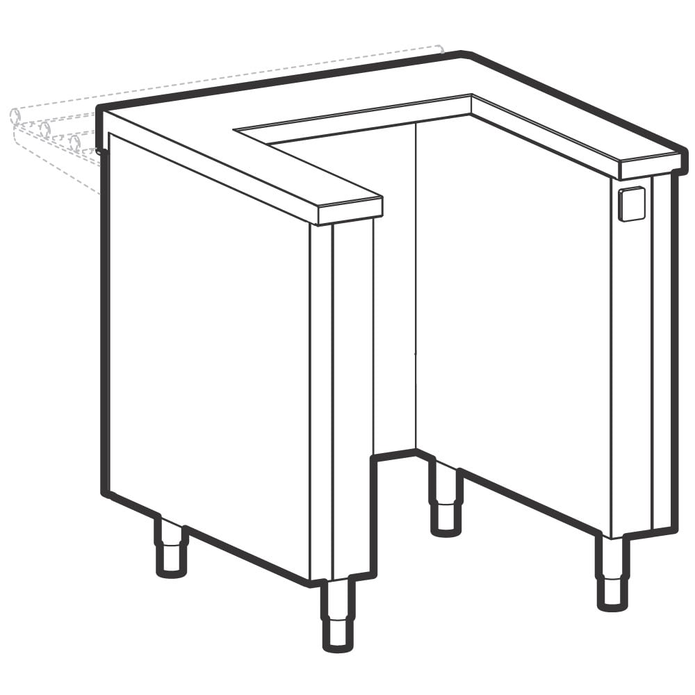 Element for trolleys, with electrical socket, 1500x700 mm