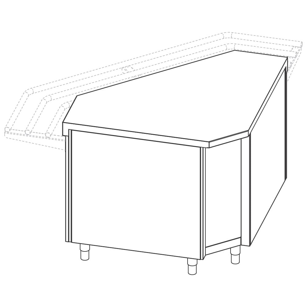 Outside corner element 90°, 1420x700 mm