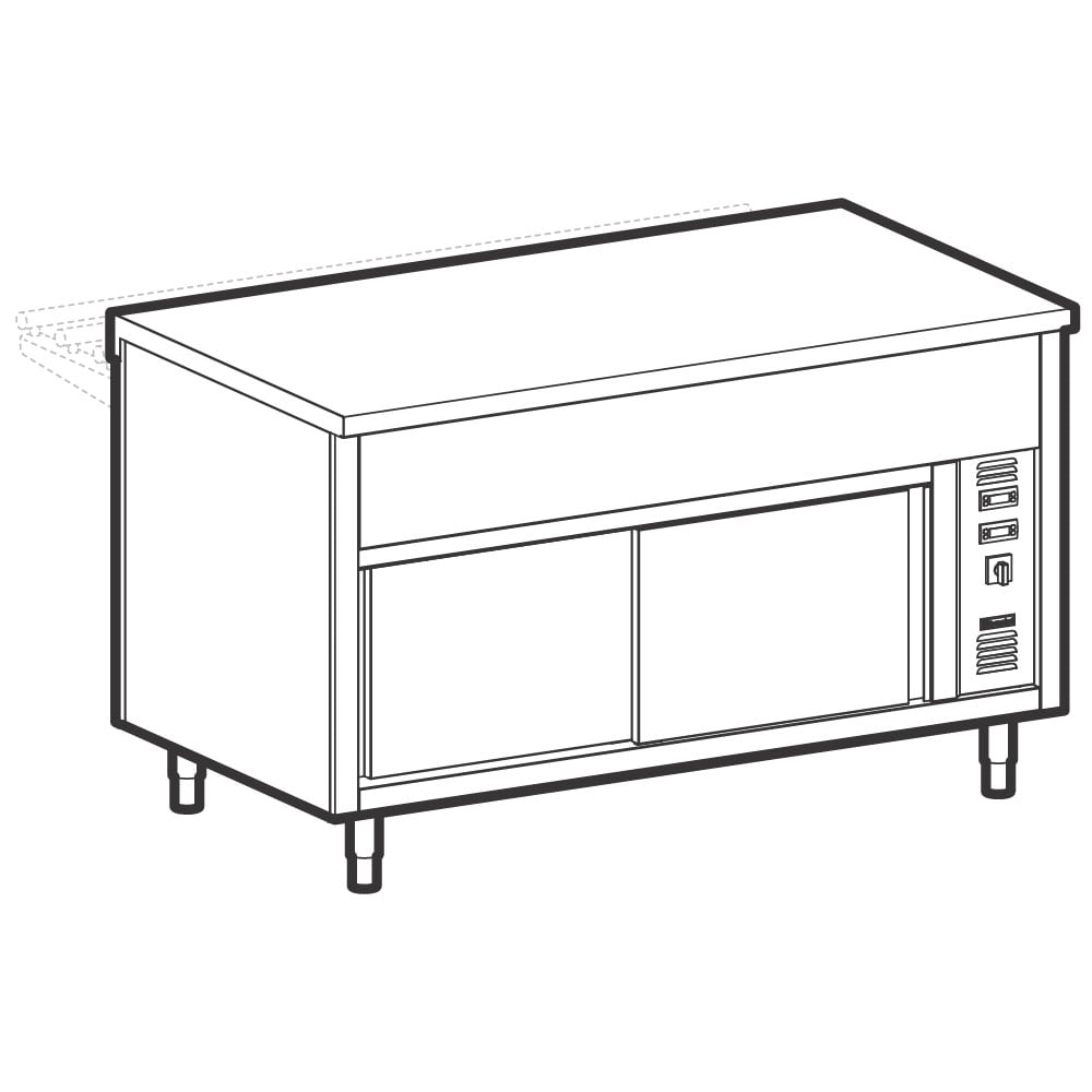 Neutral unit on heated cupboard, 3x GN 1/1