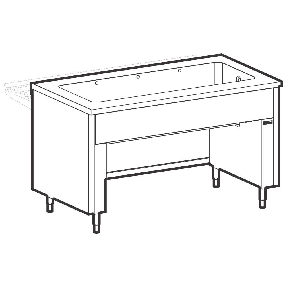 Bain-marie unit on bridge stand, 3x GN 1/1