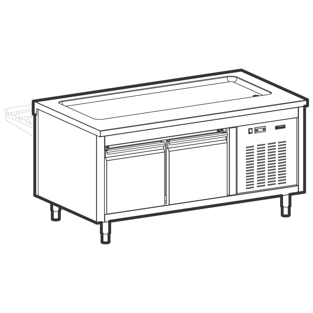 Unit with refrigerated top on refrigerated cupboard, 3x GN 1/1
