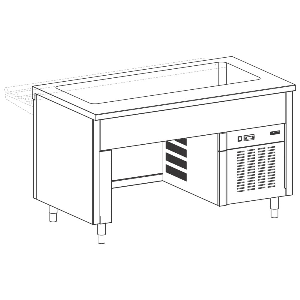Unit with refrigerated tank on bridge stand, 2x GN 1/1