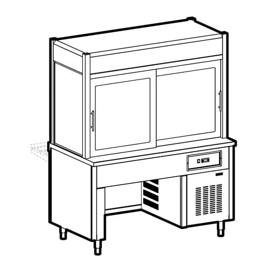 Refrigerated display unit 2 levels with refrigerated tank on bridge stand, 6x GN 1/1