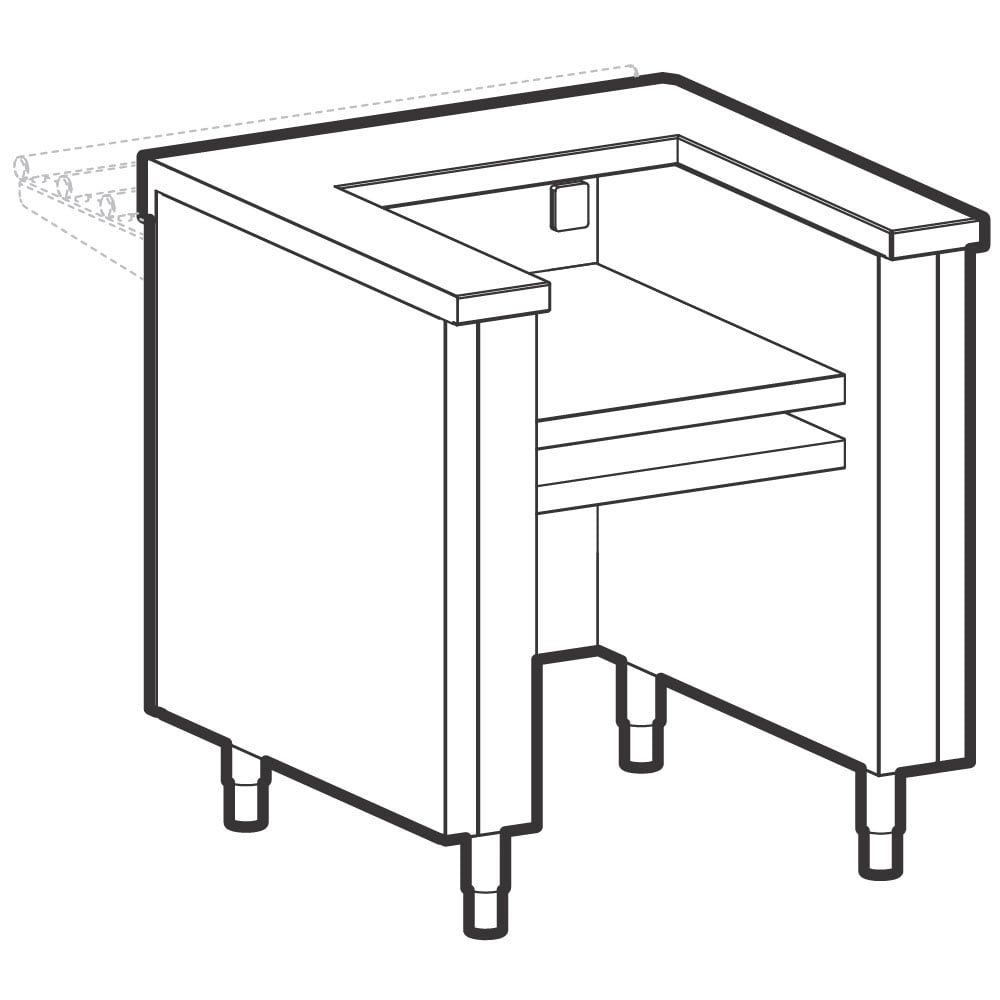 Element to support cooking ranges, with electrical socket, 1200 x800 mm