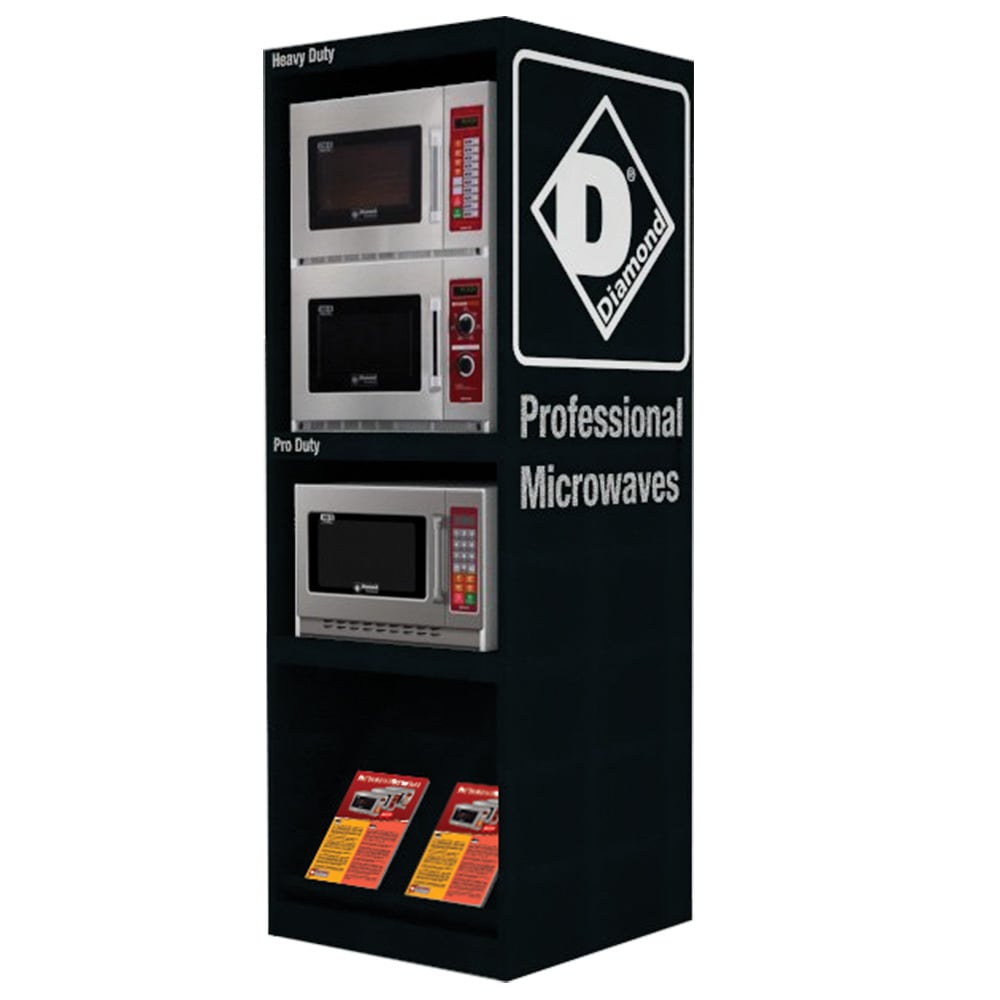 Presentation furniture 3 micro-waves - BLACK