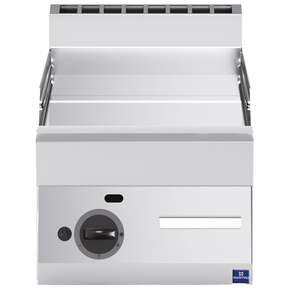 Gas griddle, tabletop, smooth chromed plate