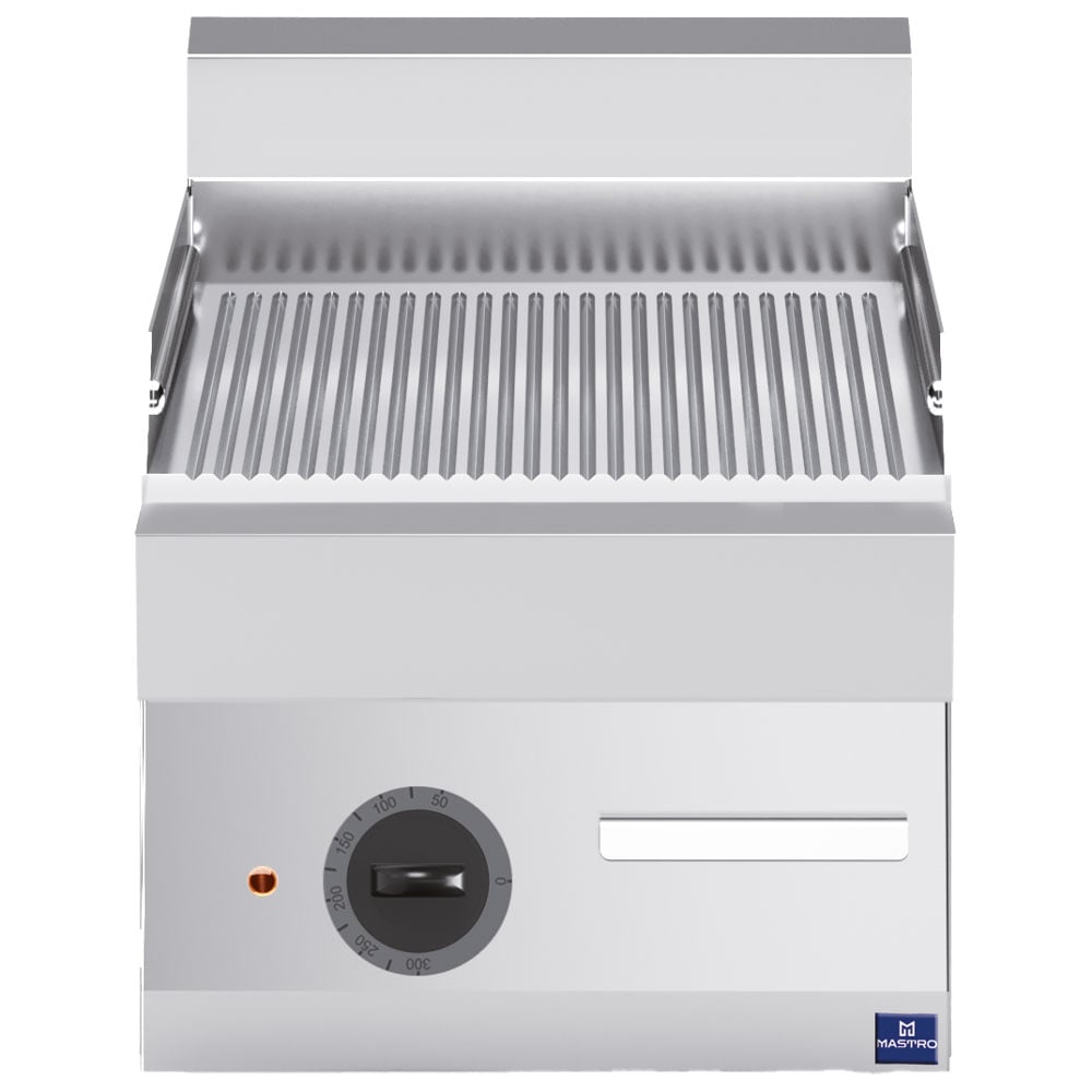 Electric griddle, tabletop, grooved chromed plate