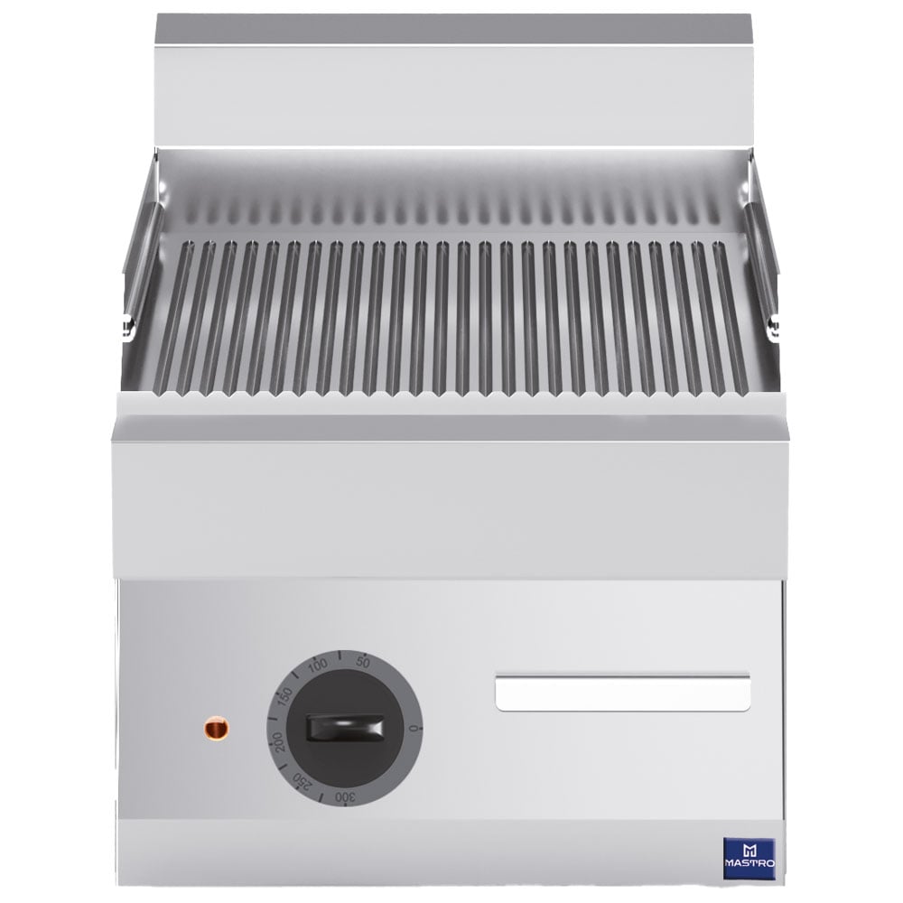 Electric griddle, tabletop, grooved plate