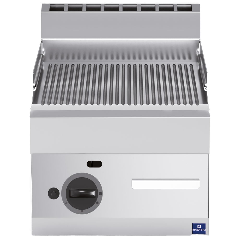 Gas griddle, tabletop, grooved chromed plate