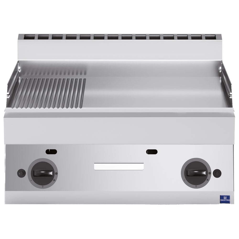 Gas griddle, tabletop, 1/3 grooved and 2/3 smooth plate