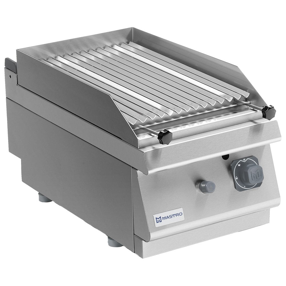 Gas lava-stone grill, tabletop model