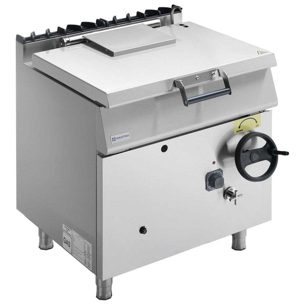 Gas tilting bratt pan, capacity 60 litres, stainless steel well