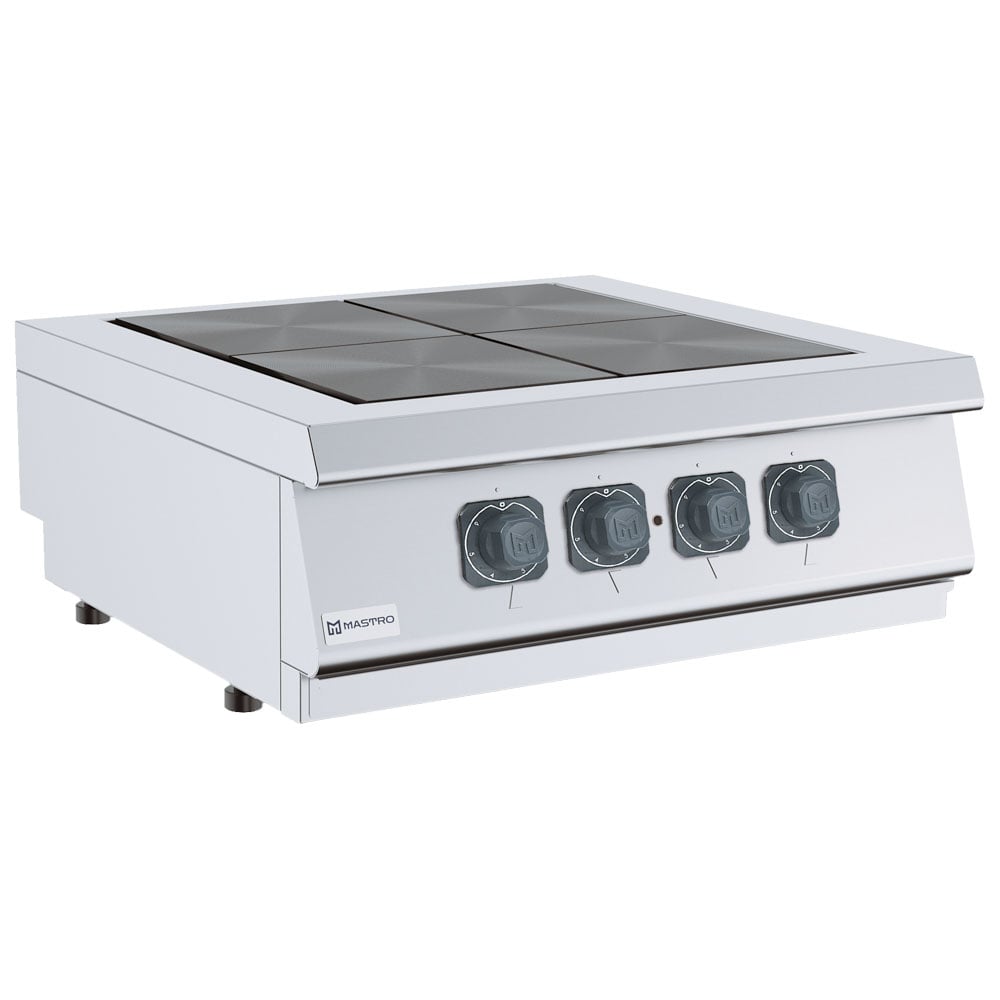Electric hob with 4 tilting plates each 3 kW, tabletop