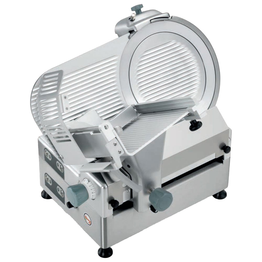 Gravity slicing machine, blade ø 300 mm, with motorized carriage