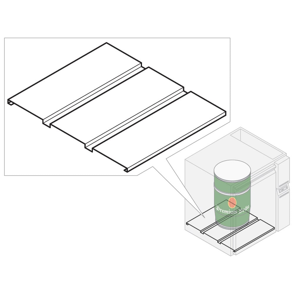 Base protection for single module for refrigerated beverage counters, 690 mm