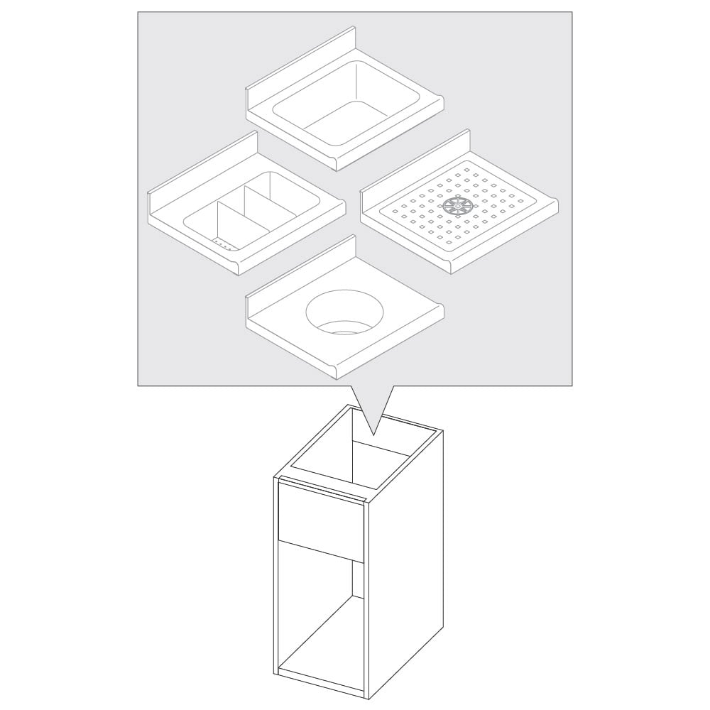 Open cupboard for sink units, 800x690 mm