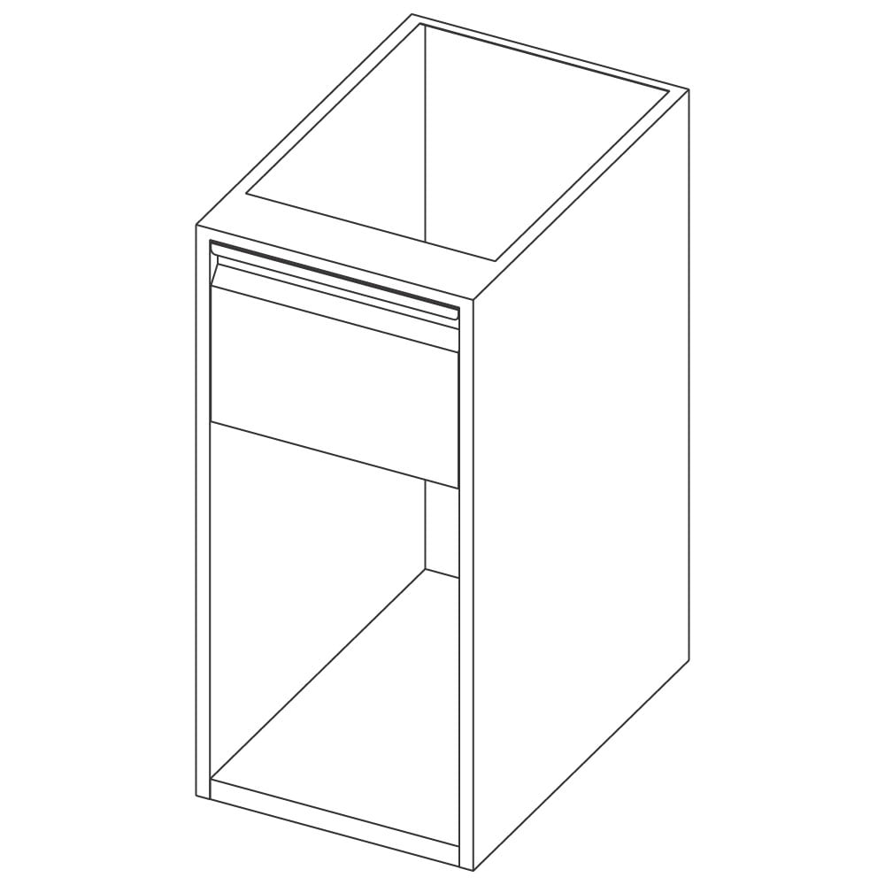 Open cupboard with drawer, 400x590 mm
