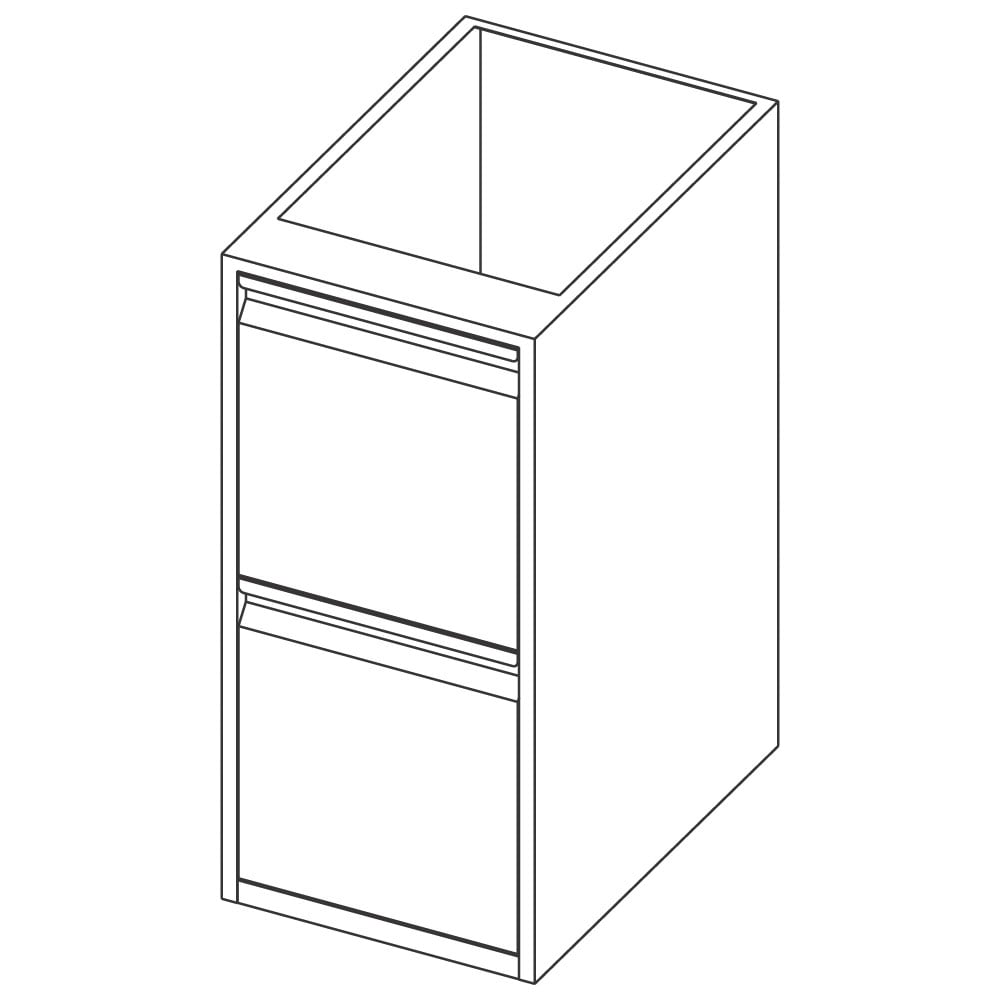 Cupboard with 2 drawers, 600x590 mm