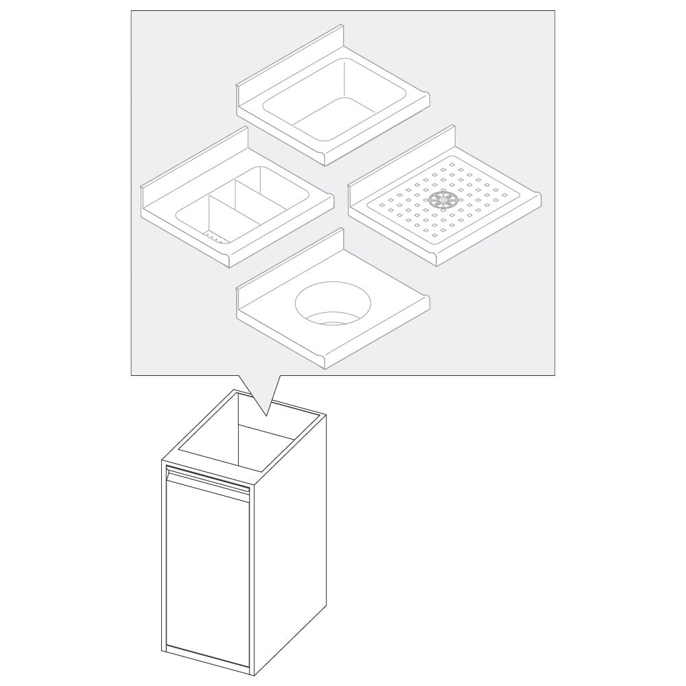 Cupboard with 2 hinged doors for sink units, 1000x690 mm