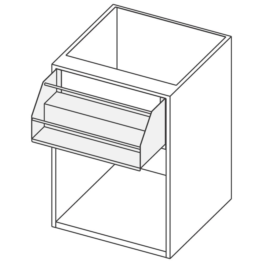 Open cupboard with double bottle rack, 1200x590 mm