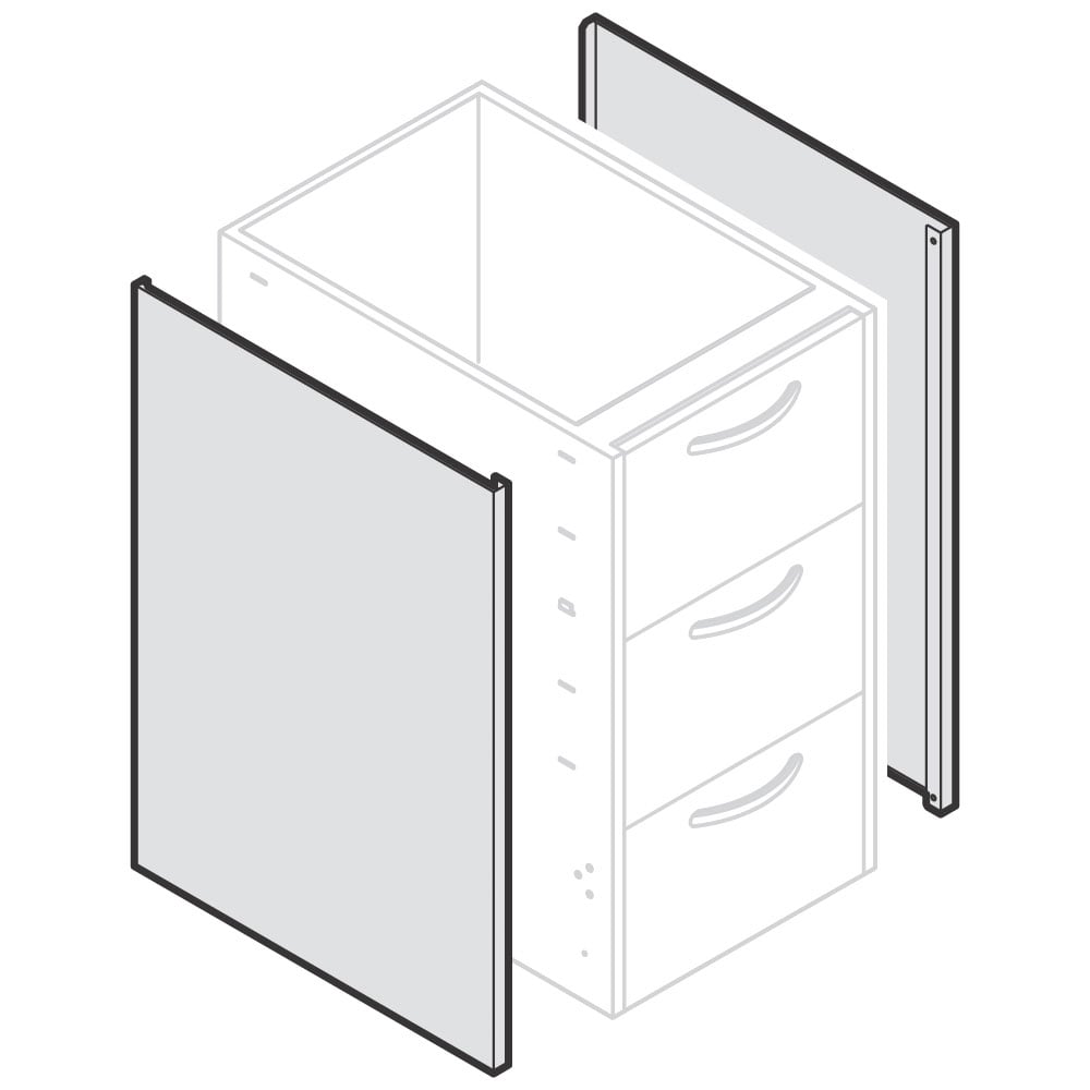 Side end panel right, 600x850 mm
