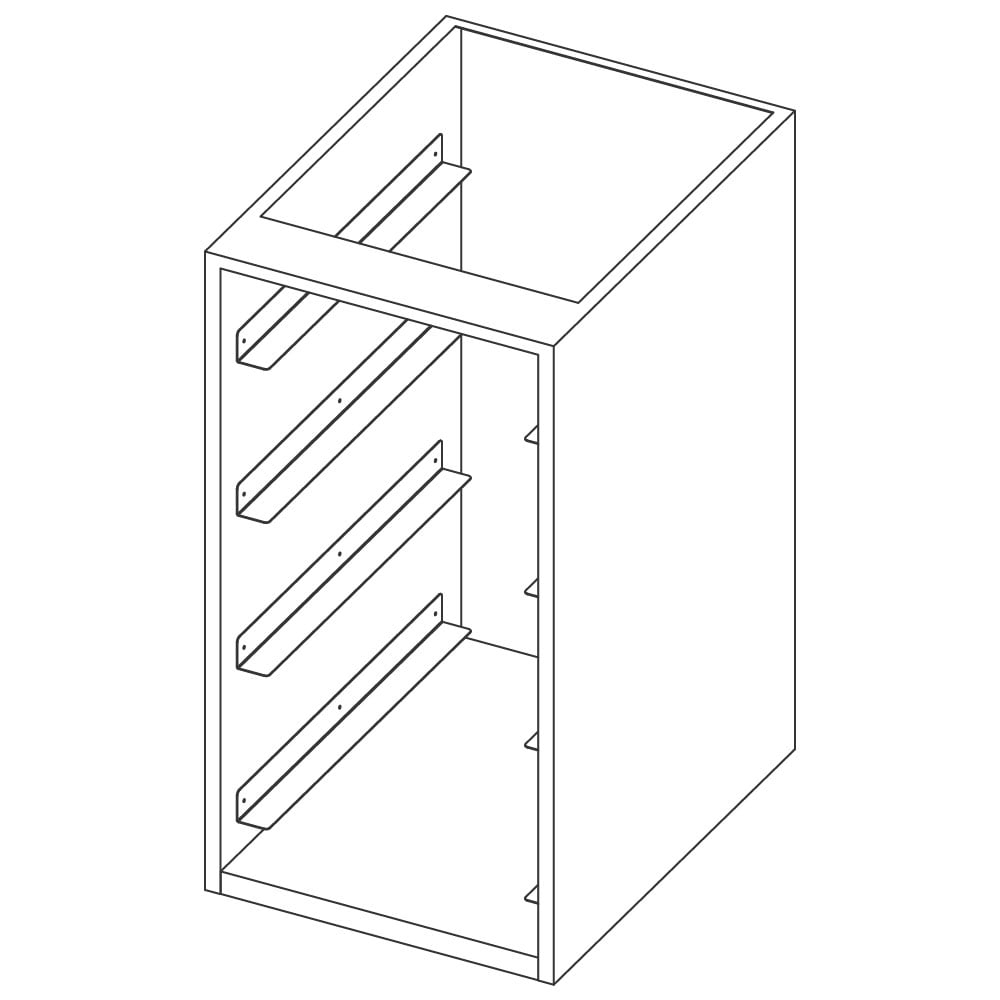 Open cupboard with baskets rack, 450x590 mm