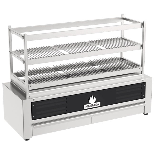 Grătar Robatayaki pe cărbuni Virtus RM80 – 3 niveluri fixe – 800 mm