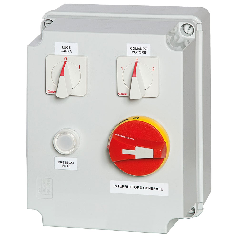 Speed governor with gas valve, 2 speeds, 400 V, max 0,55 kW, with light switch