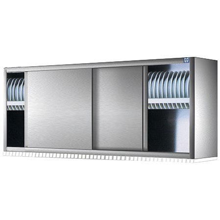 Wall cupboard with sliding doors and dish drainer, 1900x400 mm