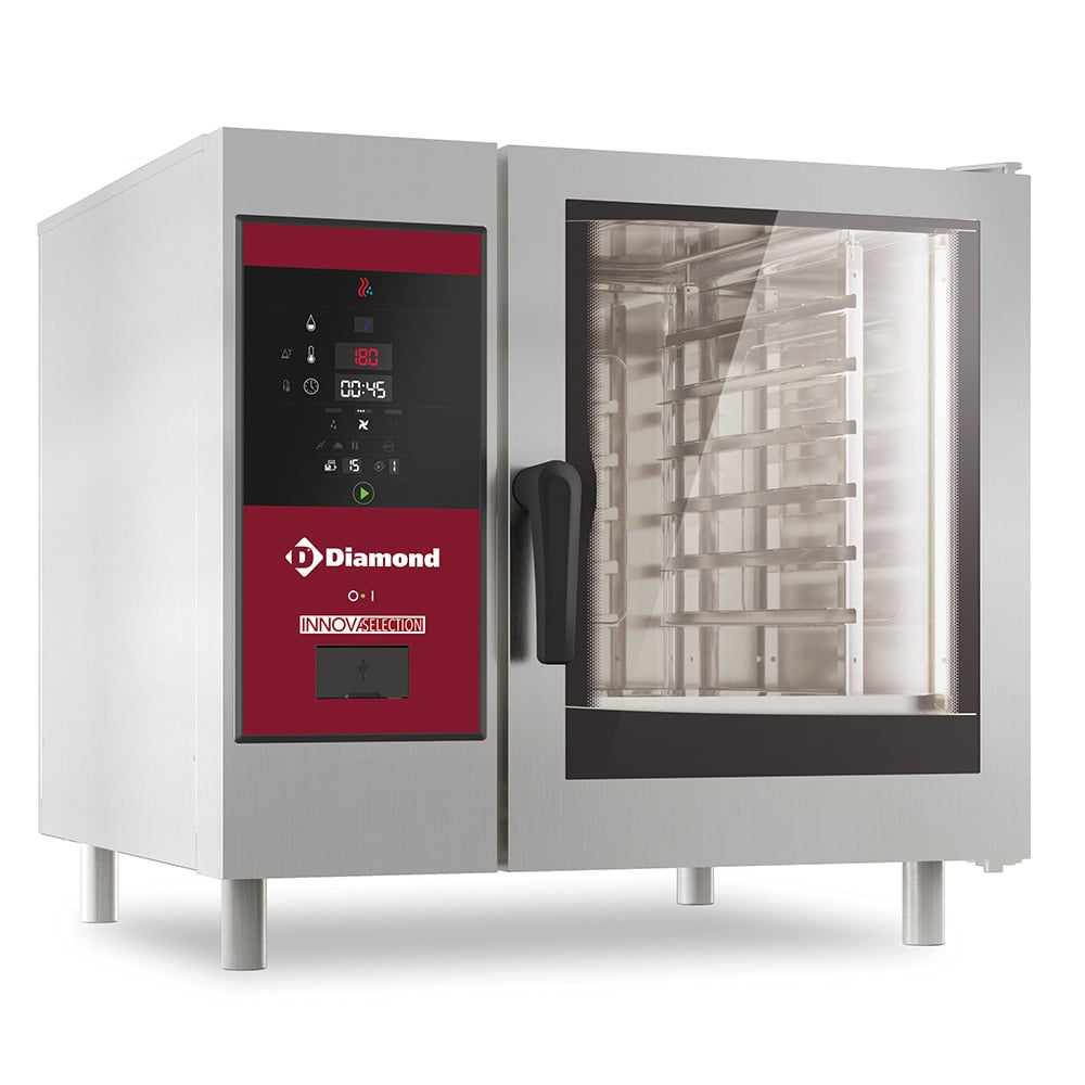 Electric oven direct steam and convection, 6x GN 1/1+Cleaning+SUPPORT