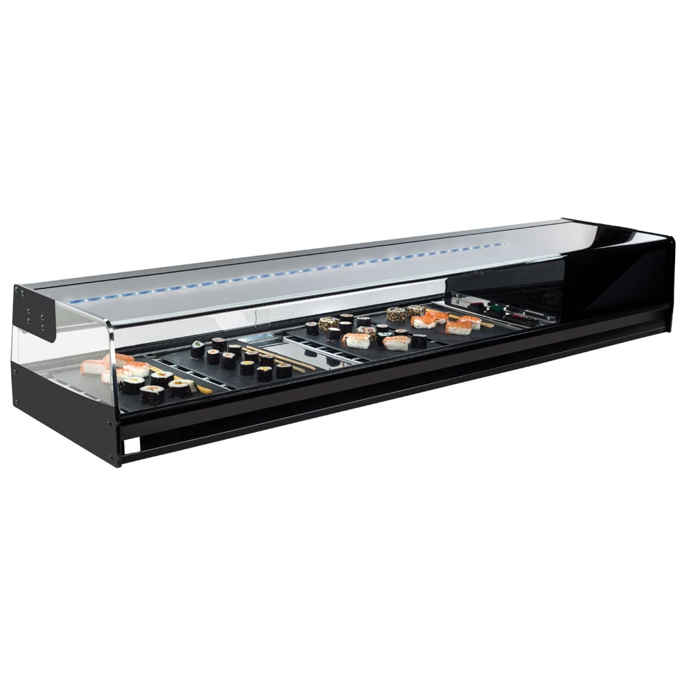 Sushi cooler display with straight glass front, 4x GN 1/3 h=40 mm