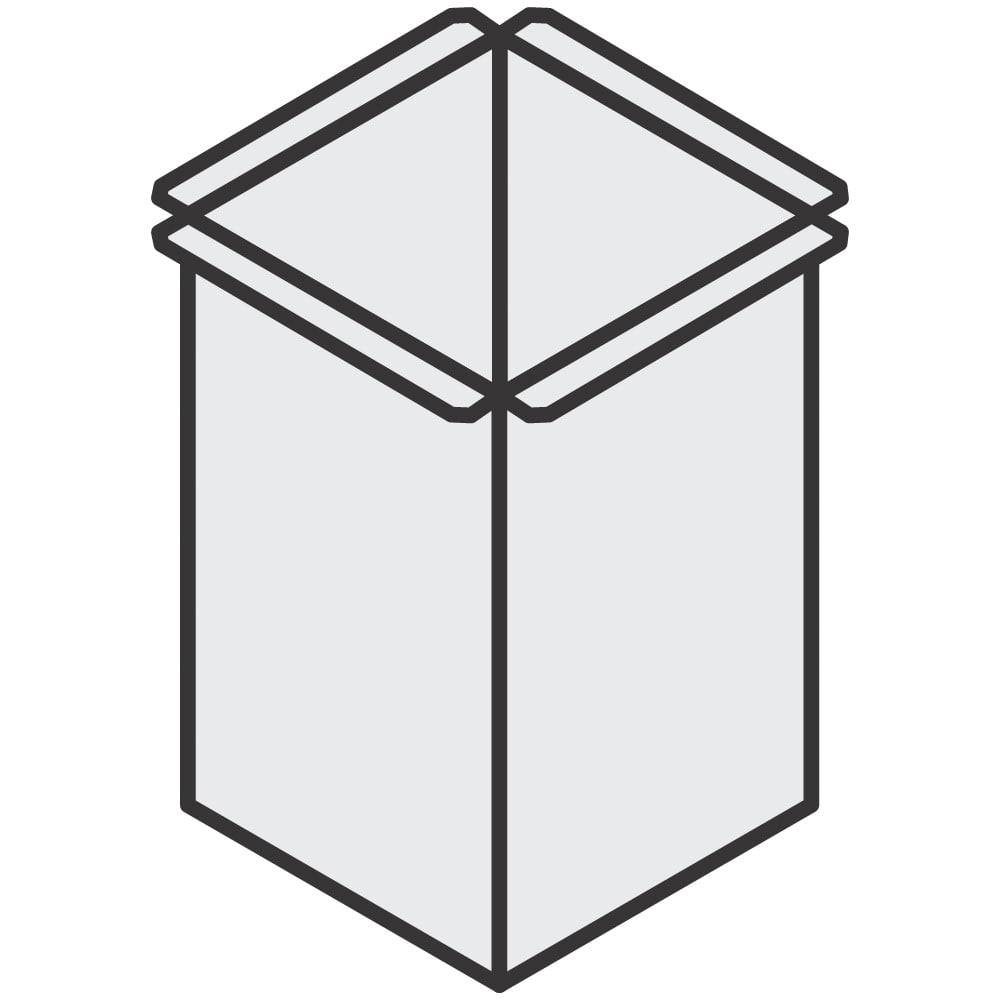 Stainless steel bin for waste hopper, 350x400x450 mm