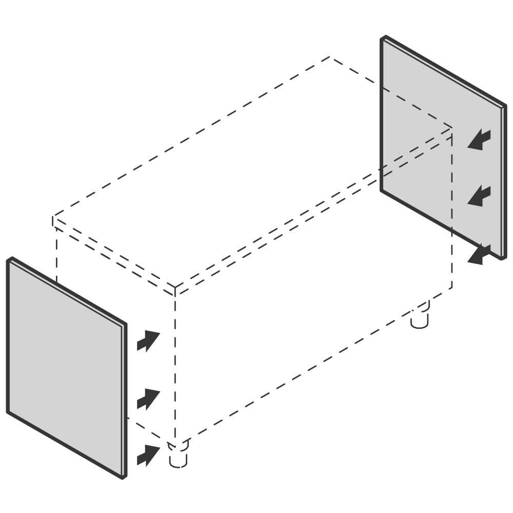 Side covering with modular panels, 700 mm