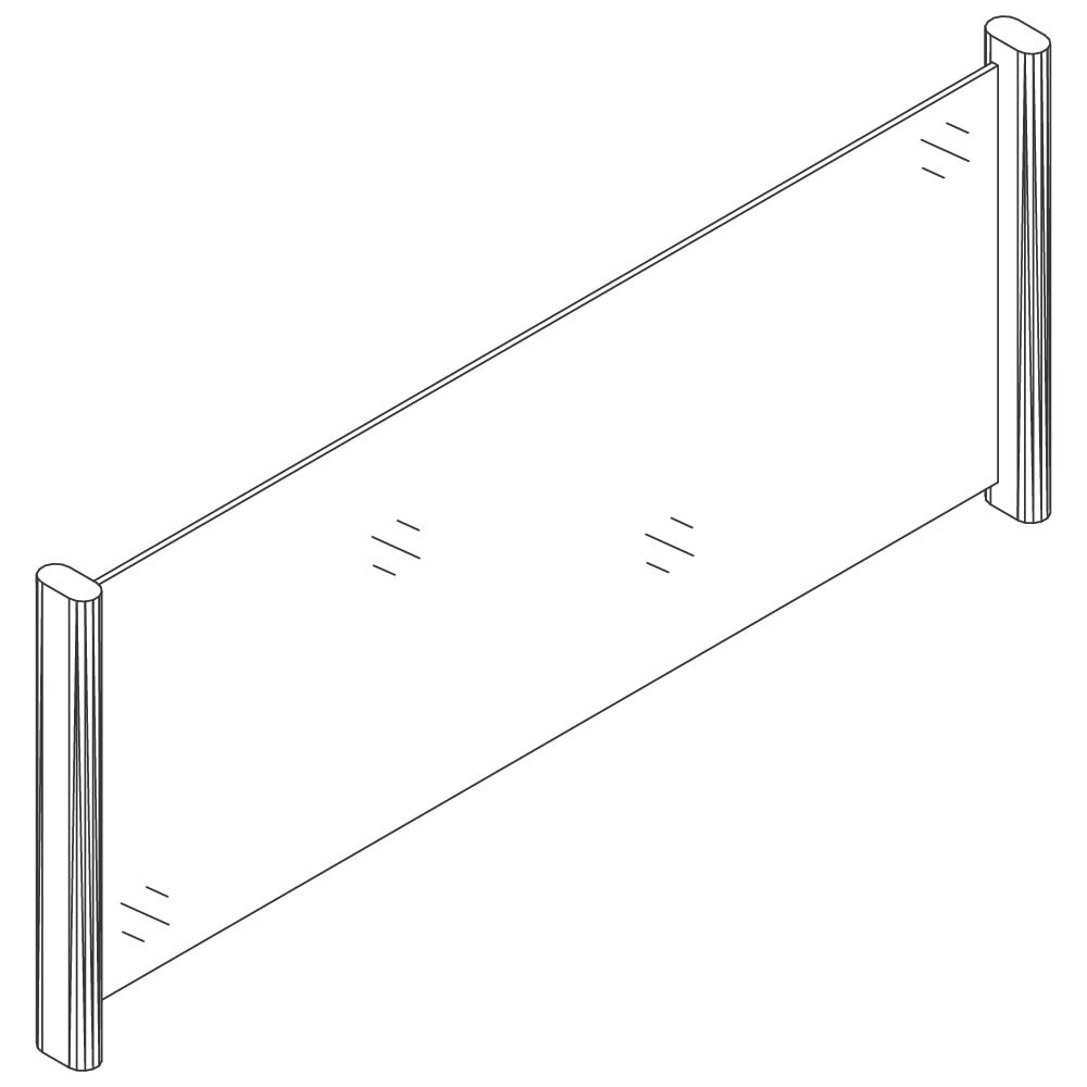 Front glass, breath-saving for element to support cooking ranges, 2000 mm