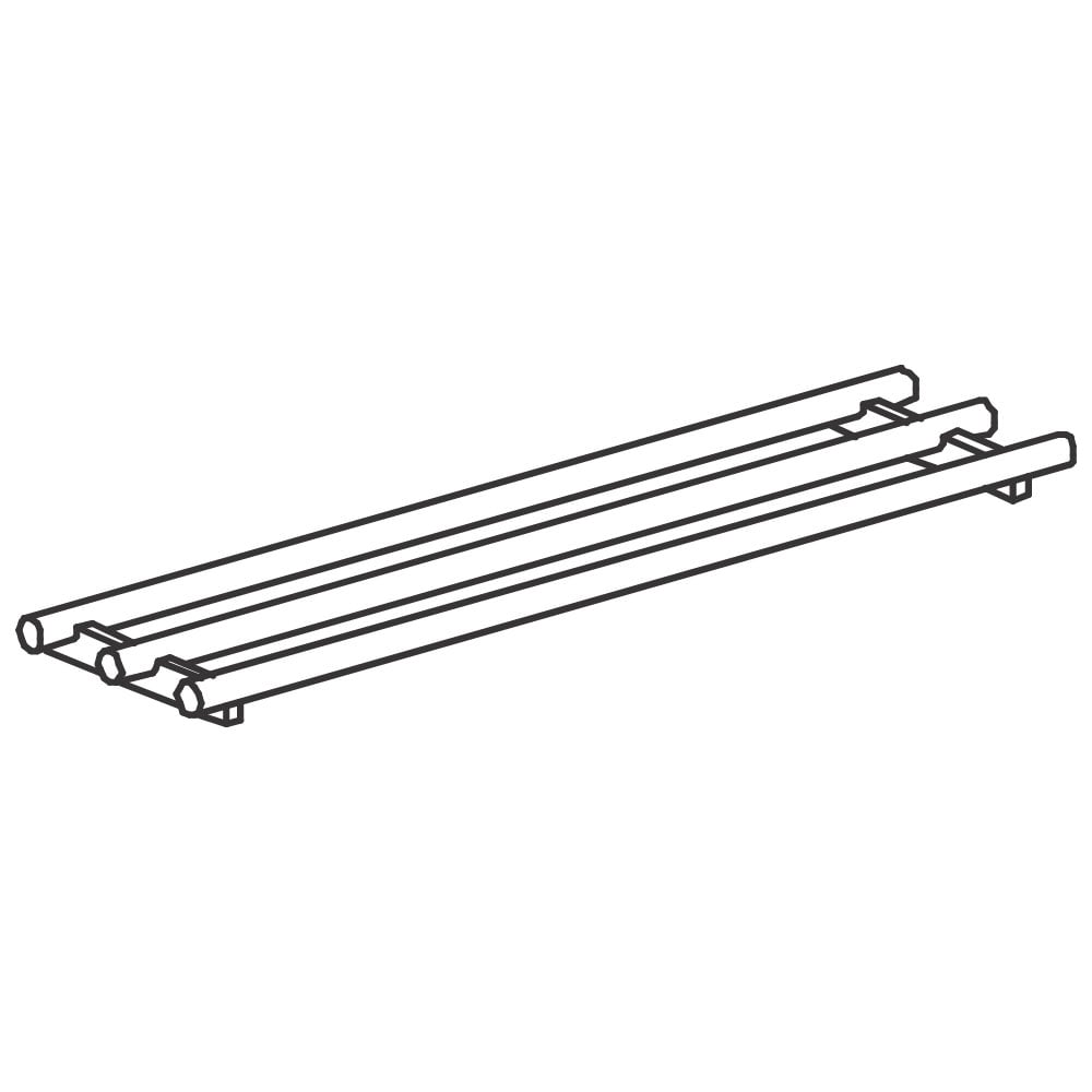 Fixed linear tray slide, tube model, 800 mm