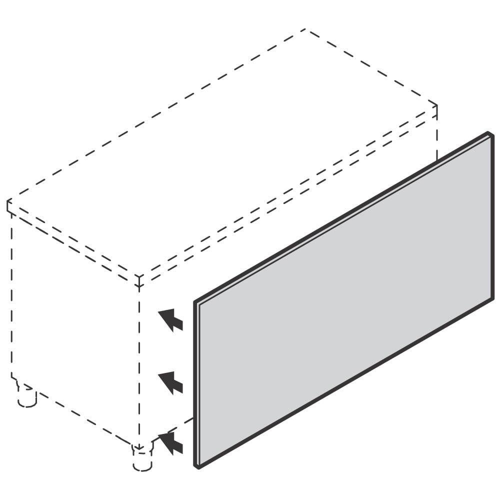 Front covering with modular panels, 400 mm