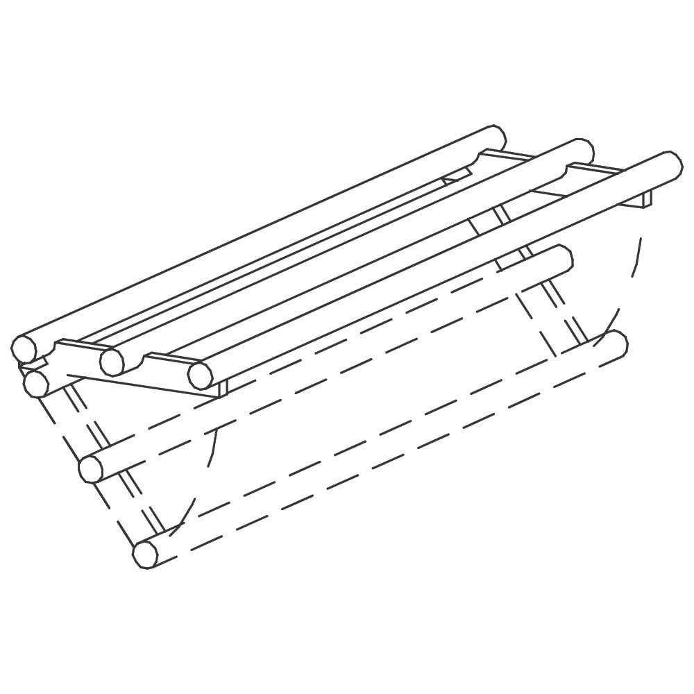 Tilting linear tray slide, tube model, 2000 mm