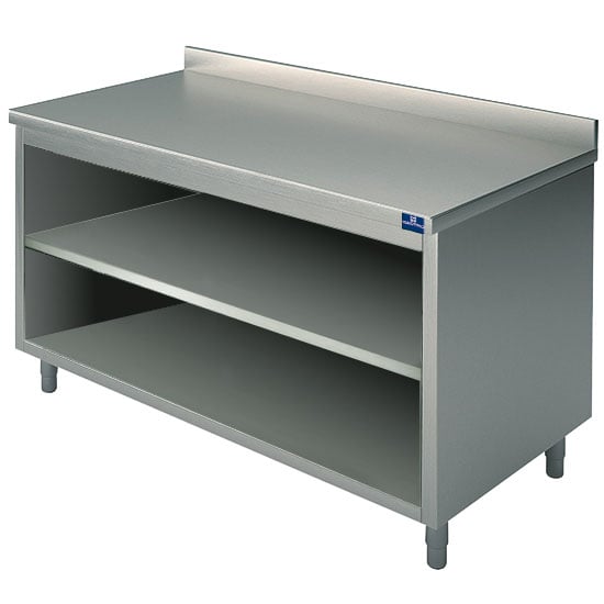 Neutral work cupboard, open, with upstand, 1900x600 mm