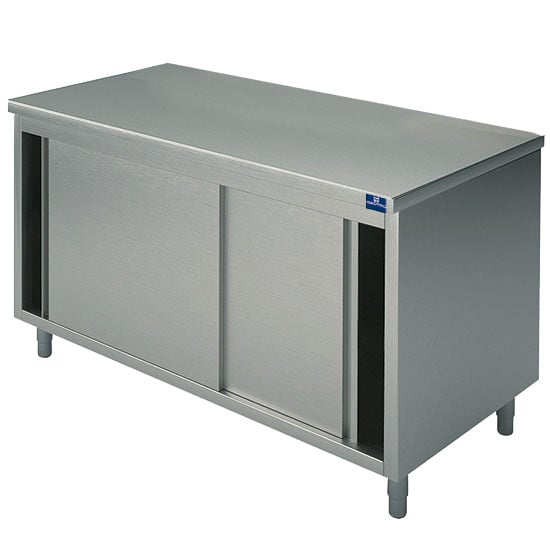 Neutral work cupboard with sliding doors, without upstand, 1700x700 mm